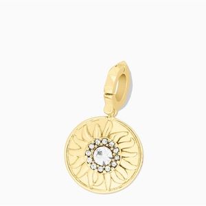 Stella & Dot Tatum Pave Sun Charm Sunflower Gold